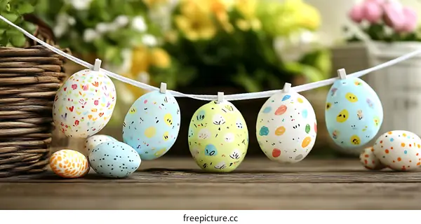 Easter Eggs Decorated with Colorful Designs