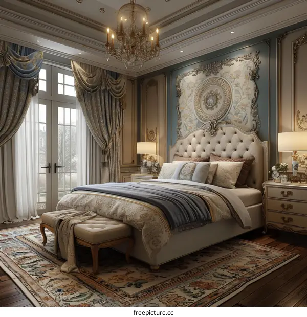 Luxury Classic Bedroom Interior Design Illustration