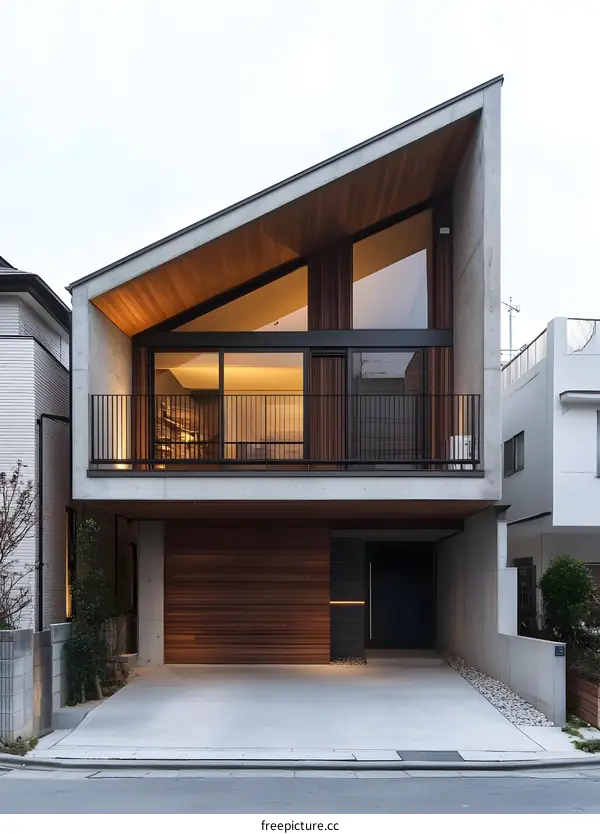 Modern Concrete and Wood House Design