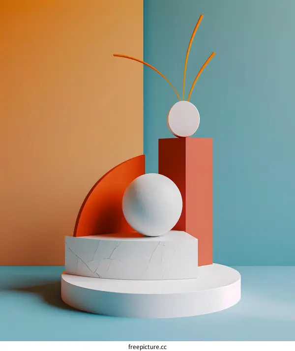 Abstract Geometric Shapes On Colorful Background