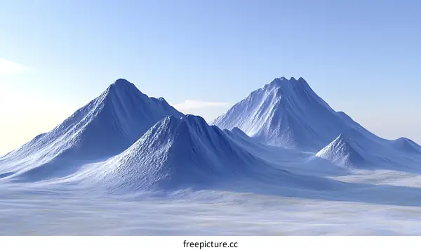 Icy Mountain Range Landscape Illustration