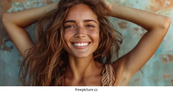 Charming Freckled Woman Portrait