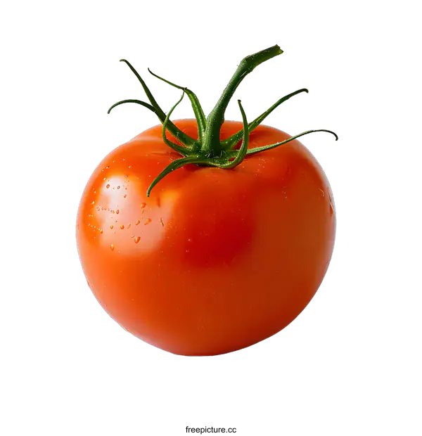 [Transparent Background PNG]Fresh red tomato on white background