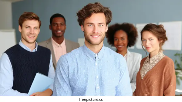 Diverse Business Team Posing in Office