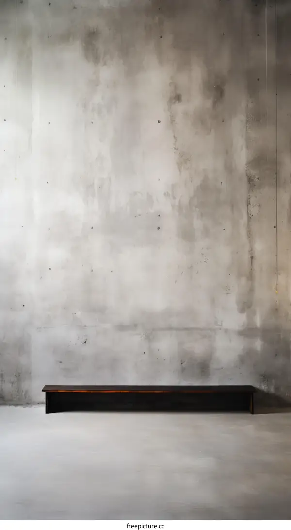 Minimalist Concrete Room with Bench