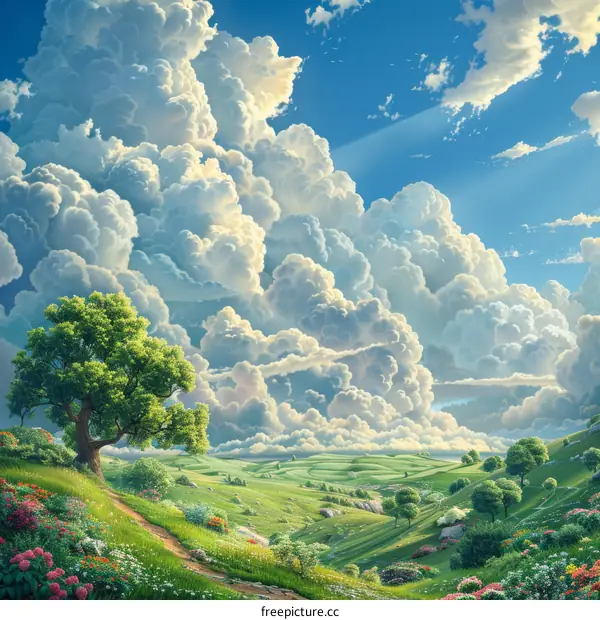 Fantasy Countryside Landscape Illustration
