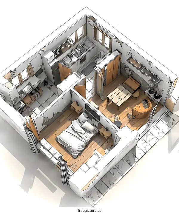 Architectural Sketch Apartment Layout