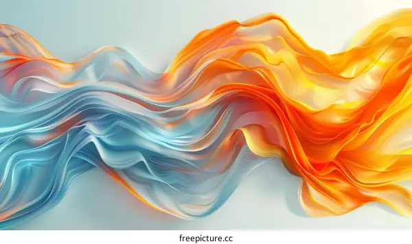 Blue and orange abstract waves