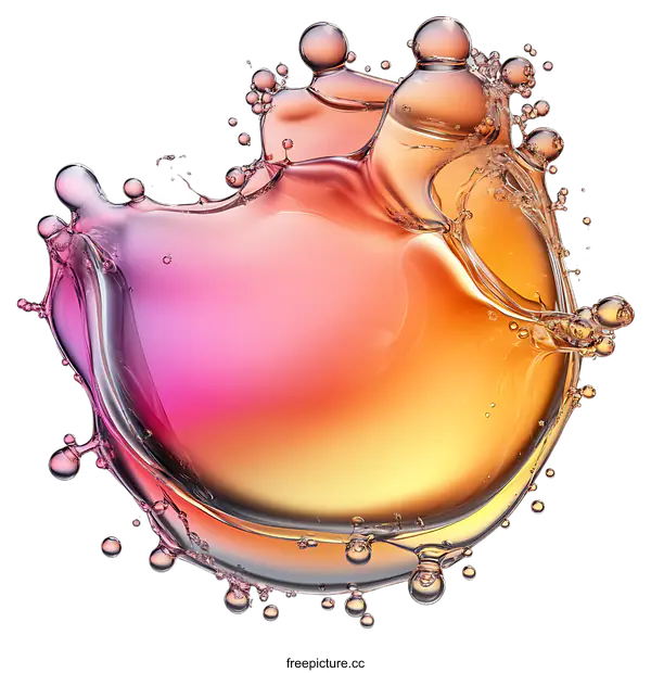 [Transparent Background PNG]Colorful Liquid Splash Abstract Art