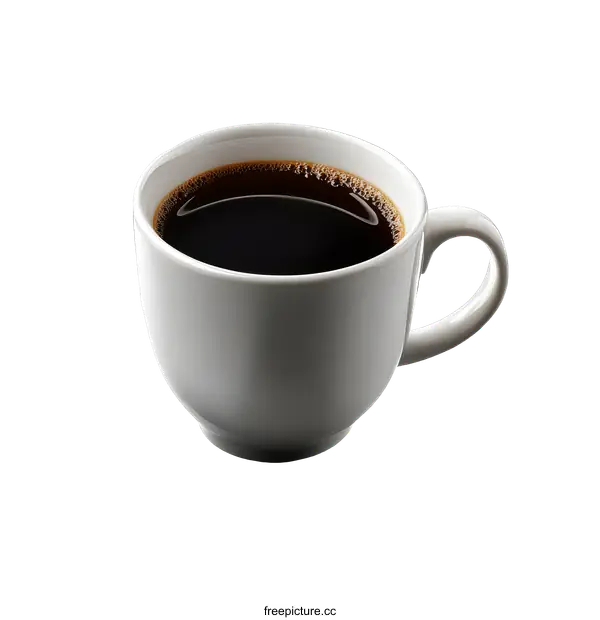 [Transparent Background PNG]A Cup of Black Coffee on a White Background