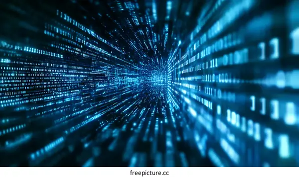 Binary Code Tunnel Abstract Illustration