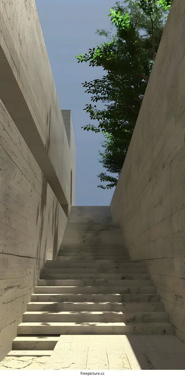 Stone Steps Leading Up To A  Modern Building
