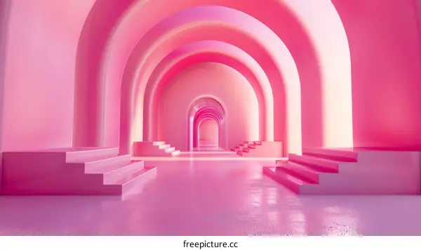 Pink Surreal Minimalist 3D Podium Background