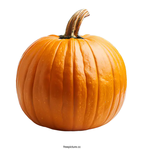 [Transparent Background PNG]A single ripe pumpkin isolated on white
