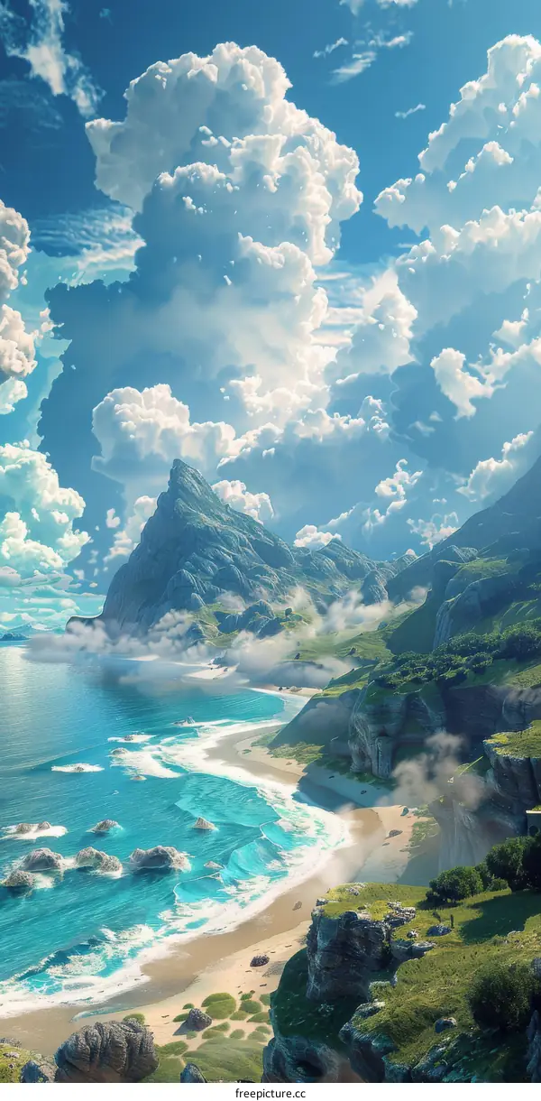 Dreamlike Seascape with Majestic Cliffs