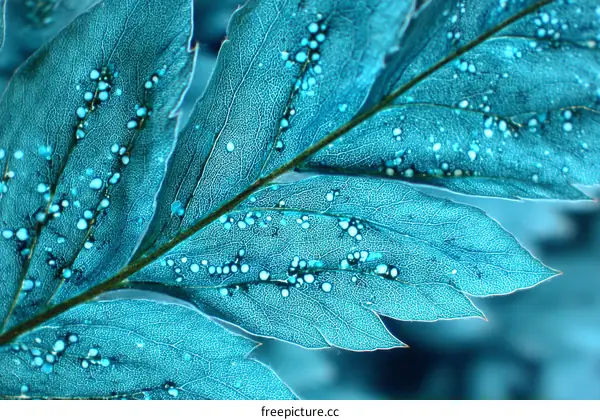 Closeup of Turquoise Leaf Veins