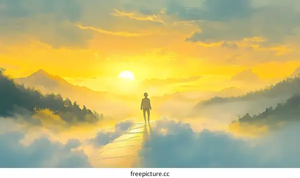 Sunrise Path of Hopeful Journey