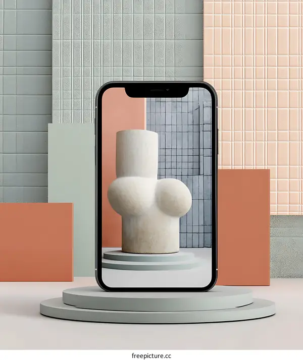 Modern Minimalist Abstract Sculpture Phone Mockup