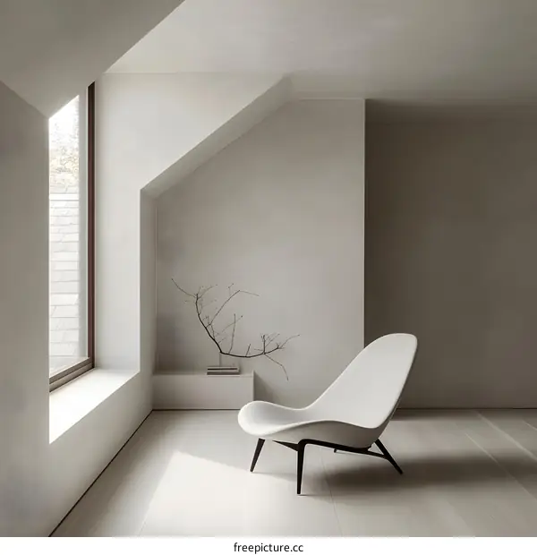 Minimalist Interior Design with a White Chair and Natural Light