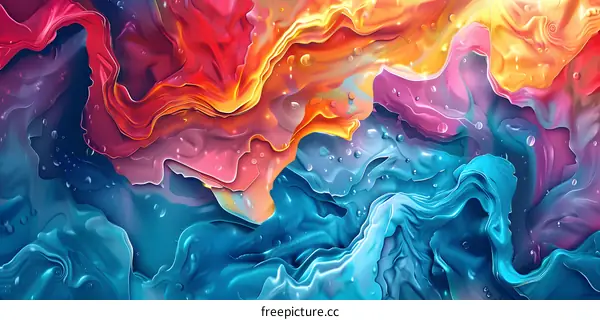 Colorful liquid is flowing