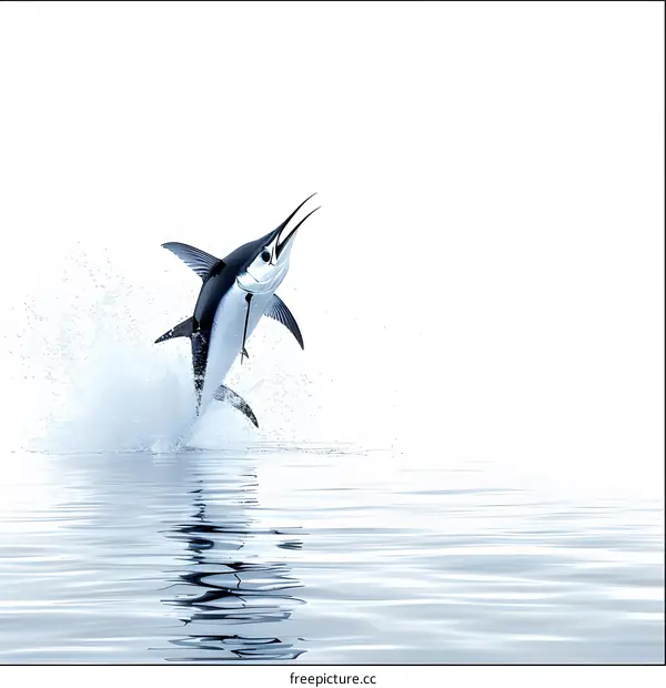 Atlantic Sailfish jumping out of water