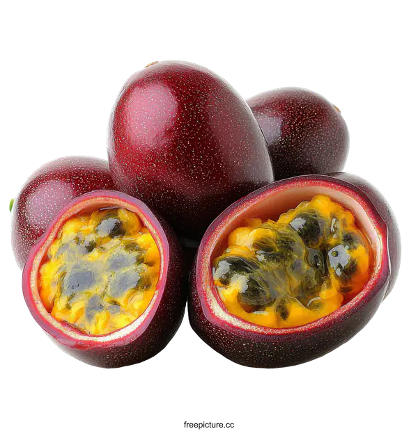 [Transparent Background PNG]Fresh Passion Fruit with Cut Open