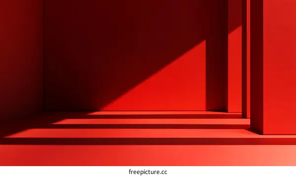 Abstract Red Room Minimalist Scene