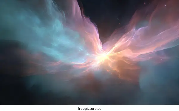 Abstract Nebula in Space Colorful Explosion