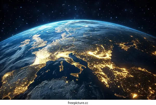 Earth at Night European Continent