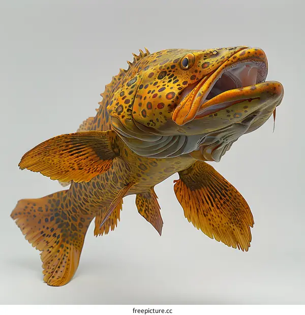 Realistic Fish Illustration with Open Mouth