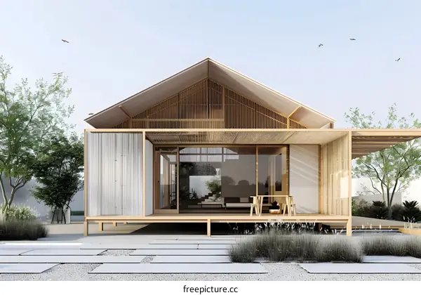 Modern Japanese Style Wooden House Design
