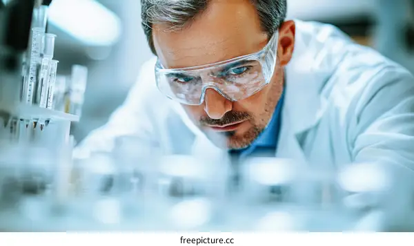 Focused Scientist in a Modern Laboratory