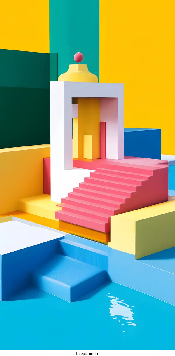 Abstract Geometric Shapes with Vivid Colors