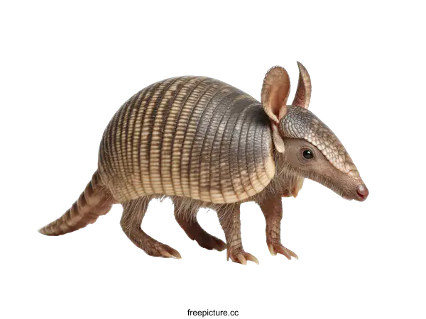 [Transparent Background PNG]Adorable Armadillo Portrait Against White Background