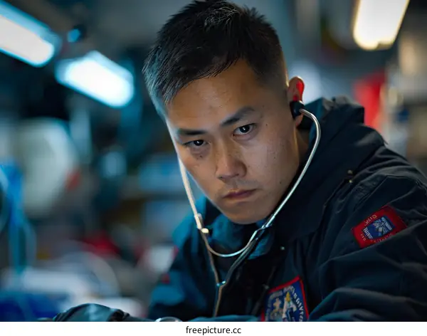 Portrait of an Asian male doctor wearing a stethoscope