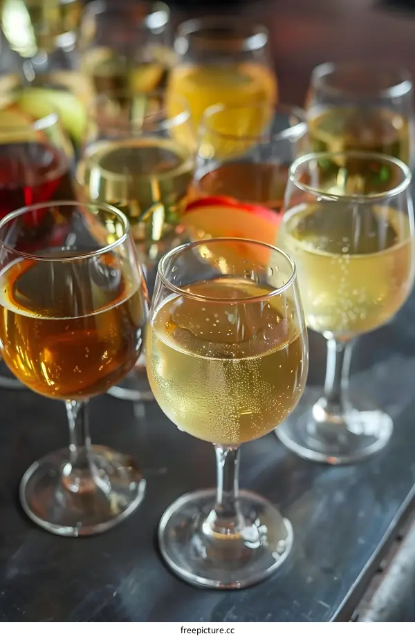 Close Up of Glasses of Sparkling Wine