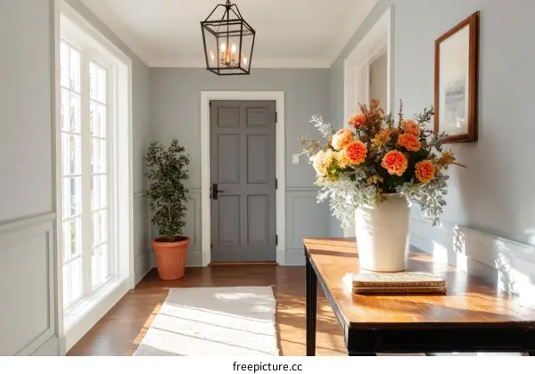 Elegant Entryway with Warm Hues