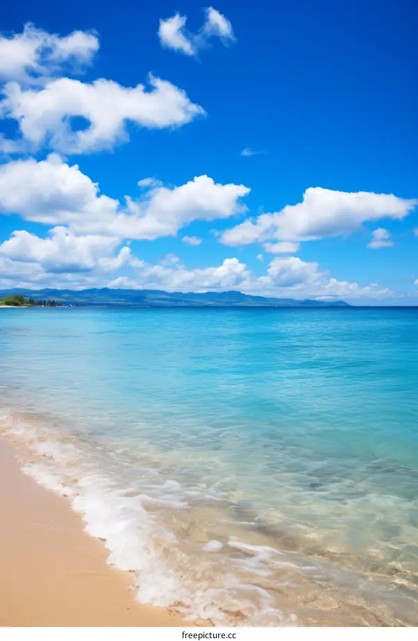 Beach with white sand and blue water