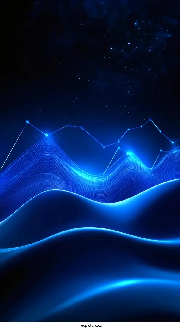 Abstract Blue Wave Lines Graphic Design