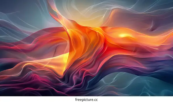 Abstract Silk Fabric Design with Vibrant Colors