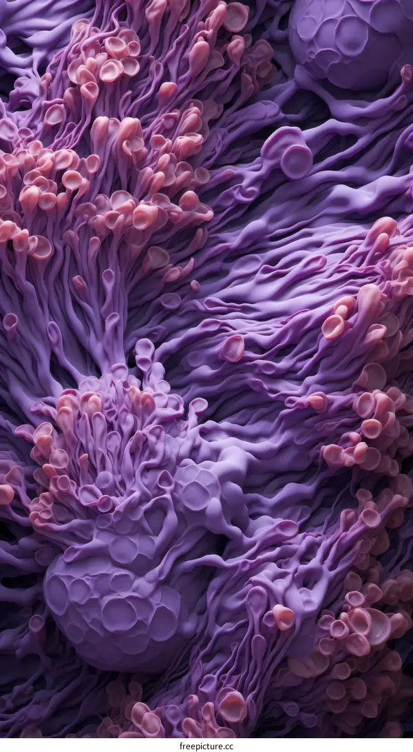 Abstract Organic Forms in Pink and Purple