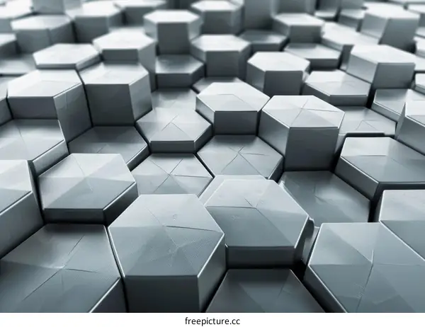 Grey Metallic Hexagons