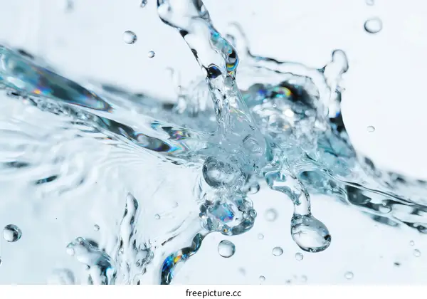 Dynamic and Refreshing Splashes of Clear Water in Motion