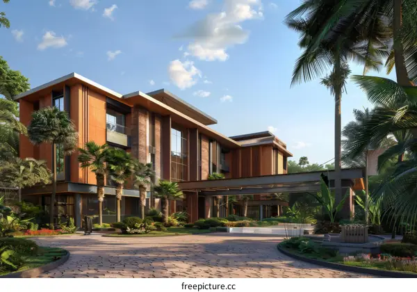 Modern Tropical Estate House Exterior Design