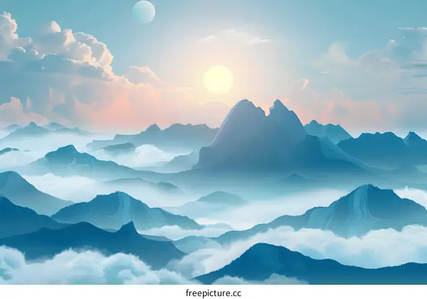 Majestic Blue Mountain Sunrise