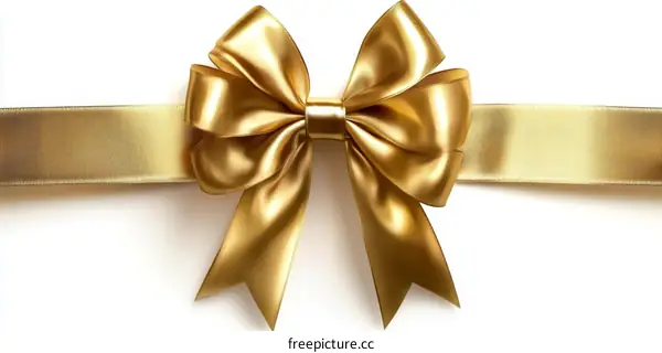 Golden Ribbon Bow Illustration