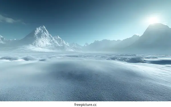 Majestic Snowy Mountain Range Landscape Illustration