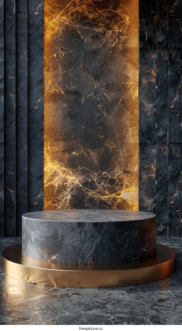 Luxury Dark Marble Display Podium