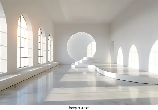 Geometric shapes in pure white space