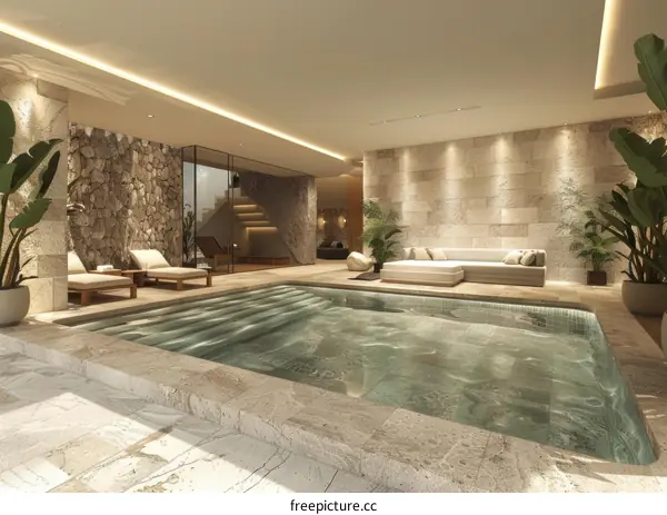Indoor Swimming Pool in Modern Luxury Home